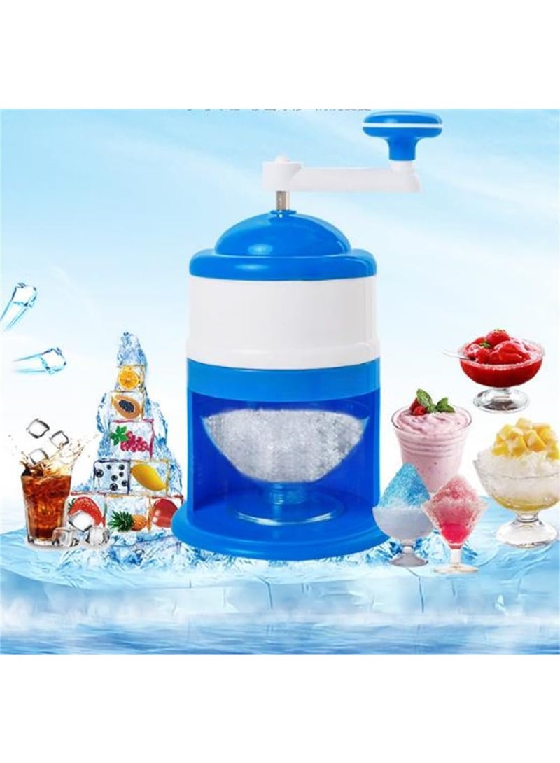 DubaiGallery Hand Operated Ice Crusher – Manual Ice Shaving Machine for Snow Cones, Cold Drinks, and Summer Treats, Compact Ice Grinder for Home & Bar (Blue/White) - Image 1