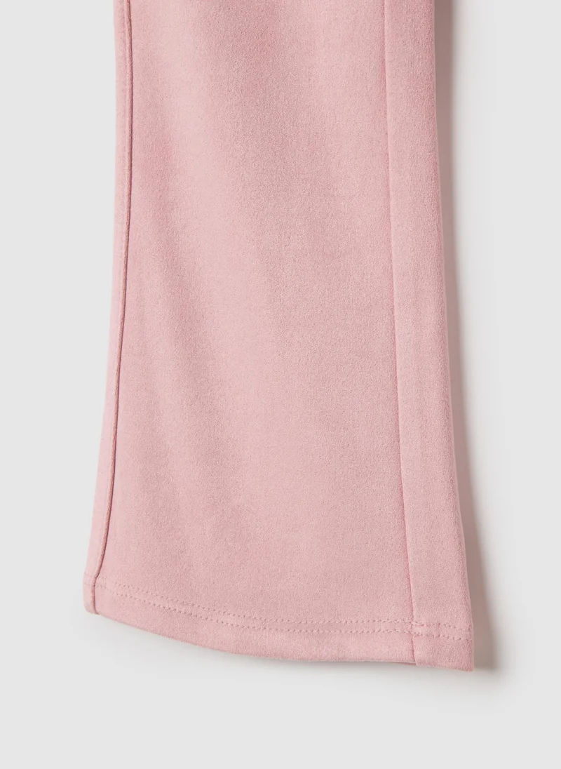 Ovs GIRLS' PINK FLARE FABRIC TROUSERS