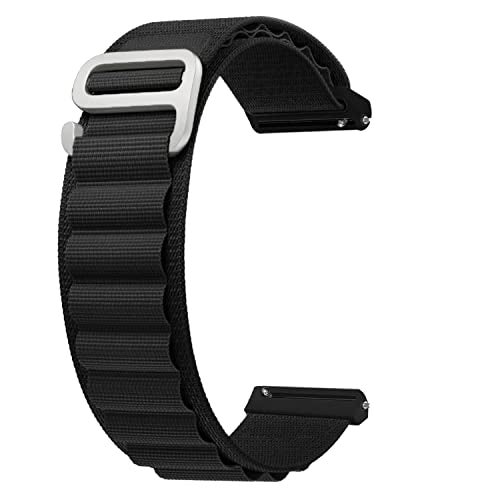 ACM Watch Strap Nylon Loop 22mm Compatible with Amazfit GTR 2 New Version Smartwatch Sports Hook Band Black - Image 1