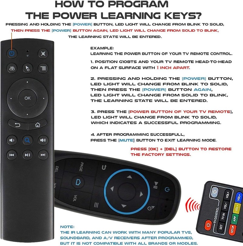 G20BTS Bluetooth 5.0 Mouse Remote Control, Built‑in 6‑axis Gyroscope Sensor Mouse for Smart Television/Android Television Box with Bluetooth Function - Image 5
