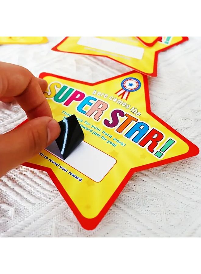 Yellow 50 Scratch Off Star Reward Cards DIY Wish Greeting Cards With Envelope - Image 4