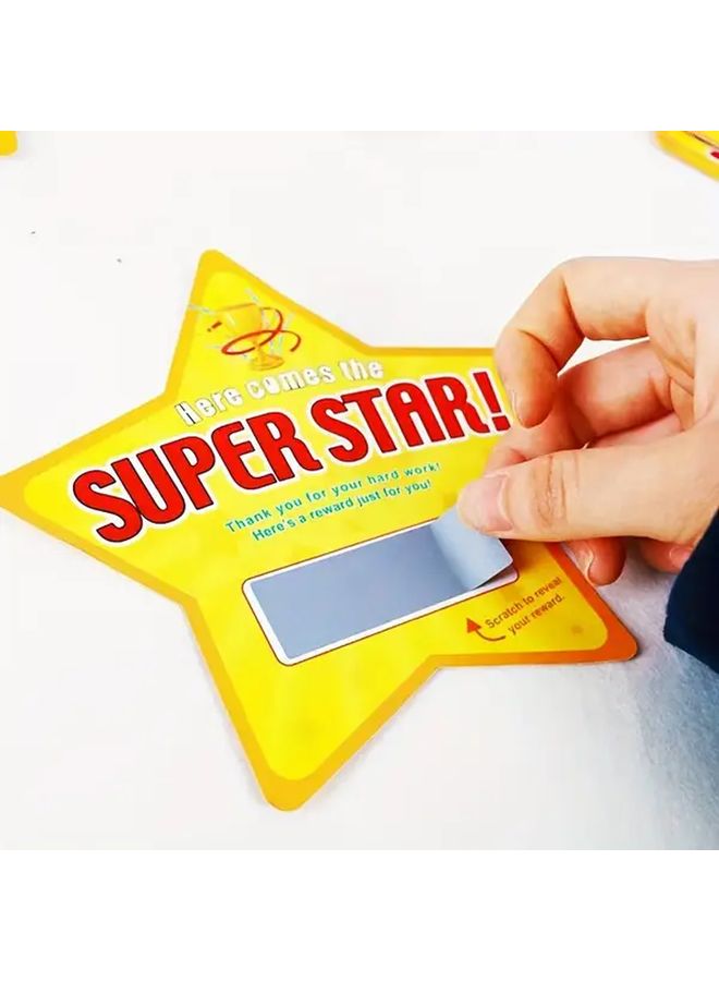 Yellow 50 Scratch Off Star Reward Cards DIY Wish Greeting Cards With Envelope - Image 3