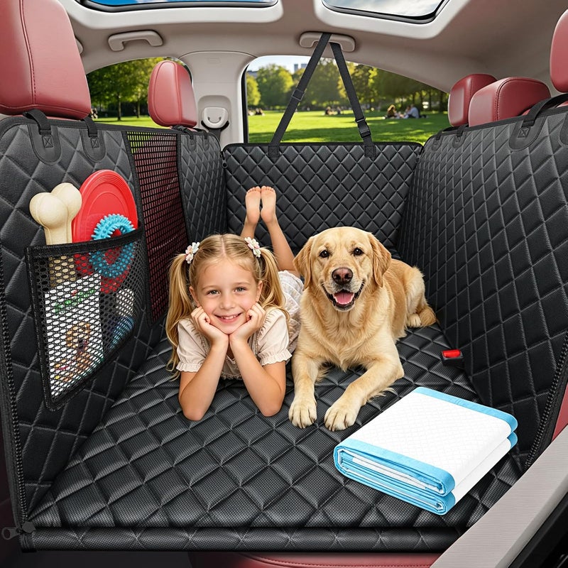 URPOWER Hard Bottom Dog Car Seat Cover for Pets 100% Waterproof Seat Cover Hammock 600D Heavy Duty Scratch Proof Nonslip Durable Soft Back Seat Covers for Cars Trucks and SUVs - Image 1