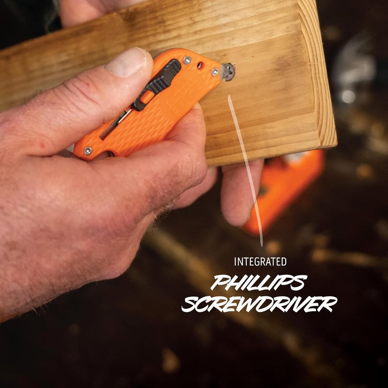 Outdoor Edge SlideWinder - Utility Knife Multitool with Standard Replaceable Razor Blade, Screwdrivers, Prybar, Bottle Opener and Pocket Clip with Locking Auto-Retracting Blade - Image 5