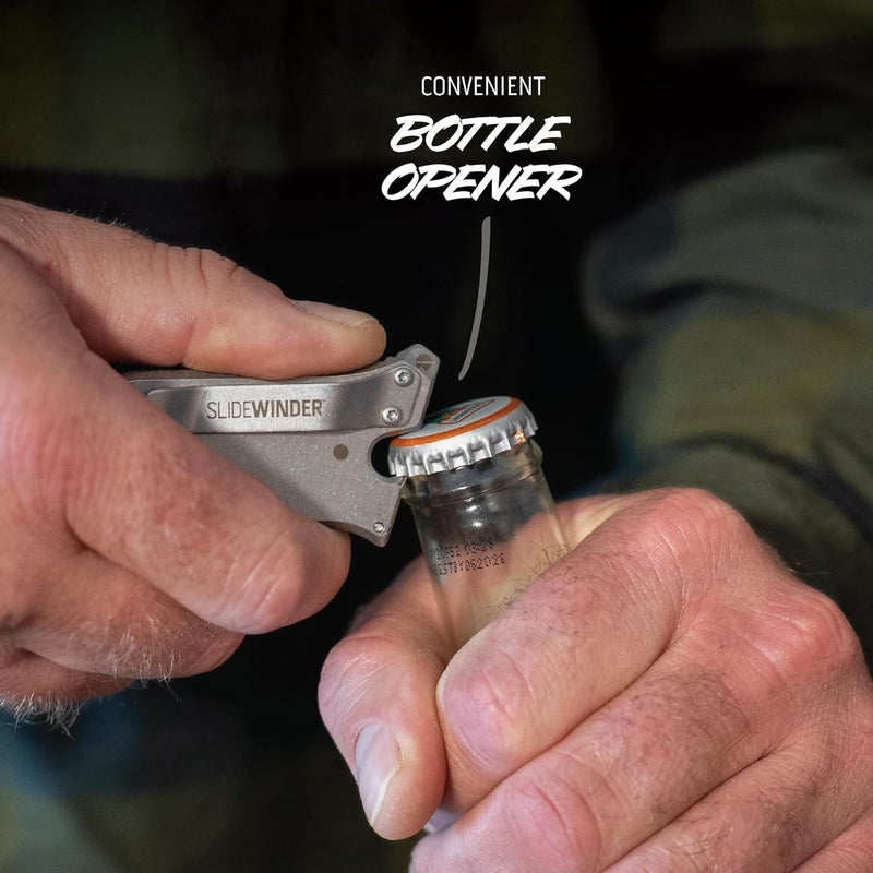 Outdoor Edge SlideWinder - Utility Knife Multitool with Standard Replaceable Razor Blade, Screwdrivers, Prybar, Bottle Opener and Pocket Clip with Locking Auto-Retracting Blade - Image 3