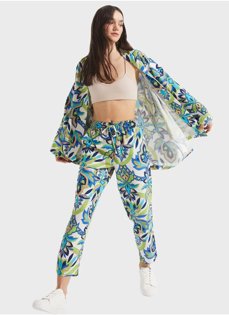 JUNE Printed High Waist Pants