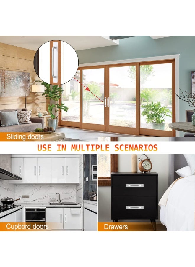 Young Dance JZS Cabinet Drawer Handles Pulls of Self-Stick Instant,Aluminum Alloy Push Pull Handles Helper with Adhesive Door Handle for Kitchen, Window Sliding Closet,148mm,2PCS,Sliver - Image 4