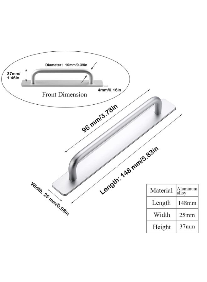 Young Dance JZS Cabinet Drawer Handles Pulls of Self-Stick Instant,Aluminum Alloy Push Pull Handles Helper with Adhesive Door Handle for Kitchen, Window Sliding Closet,148mm,2PCS,Sliver - Image 2