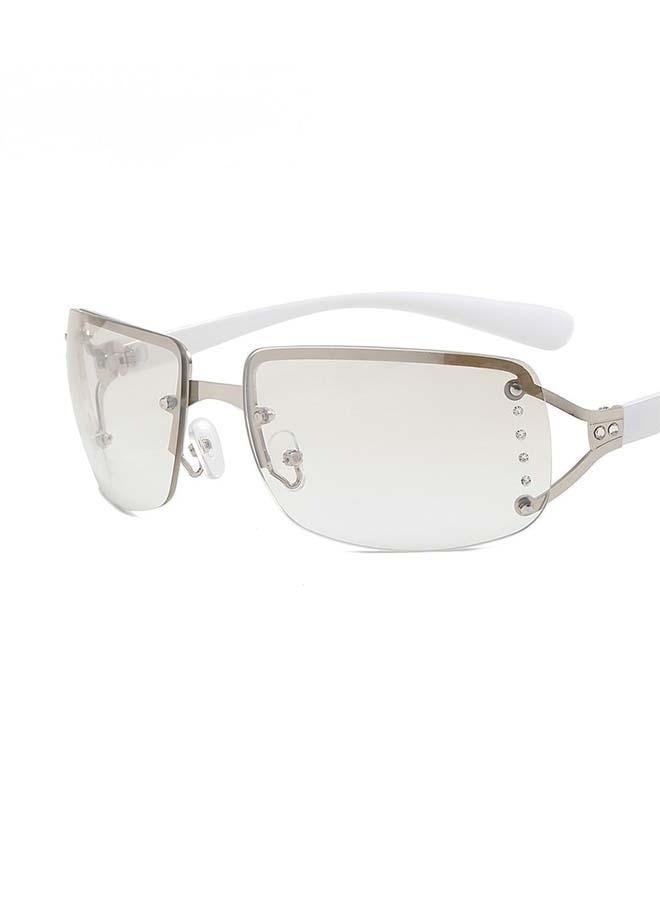 Stylish Rimless Frameless Rectangle Sunglasses For Women - Uv Protection - Image 2