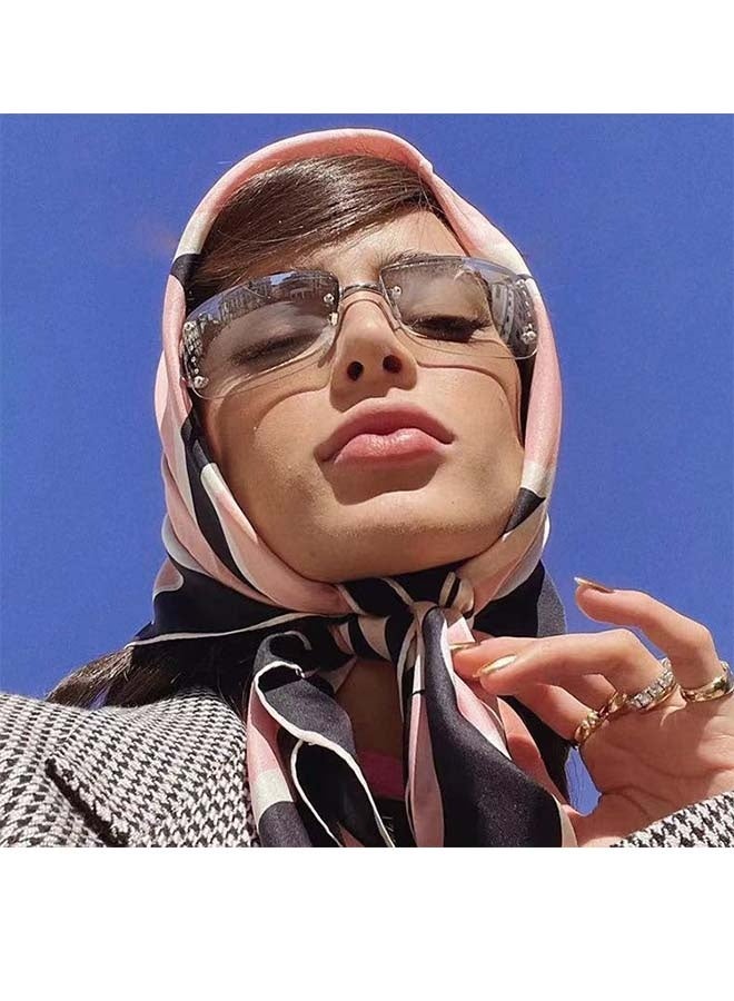 Stylish Rimless Frameless Rectangle Sunglasses For Women - Uv Protection - Image 4