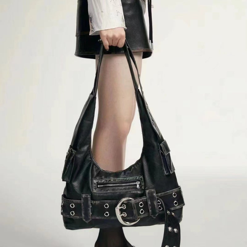 Vintage Women's Tote Bag, Large Capacity, Black - Image 1