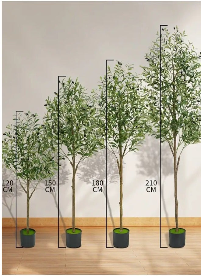 APEX 120 CM Artificial Olive Tree Tall Fake Potted Olive Silk Tree with Planter Large Faux Olive Branches and Fruits Artificial Tree for Modern Home Office Living Room Floor Decor Indoor  - Image 4