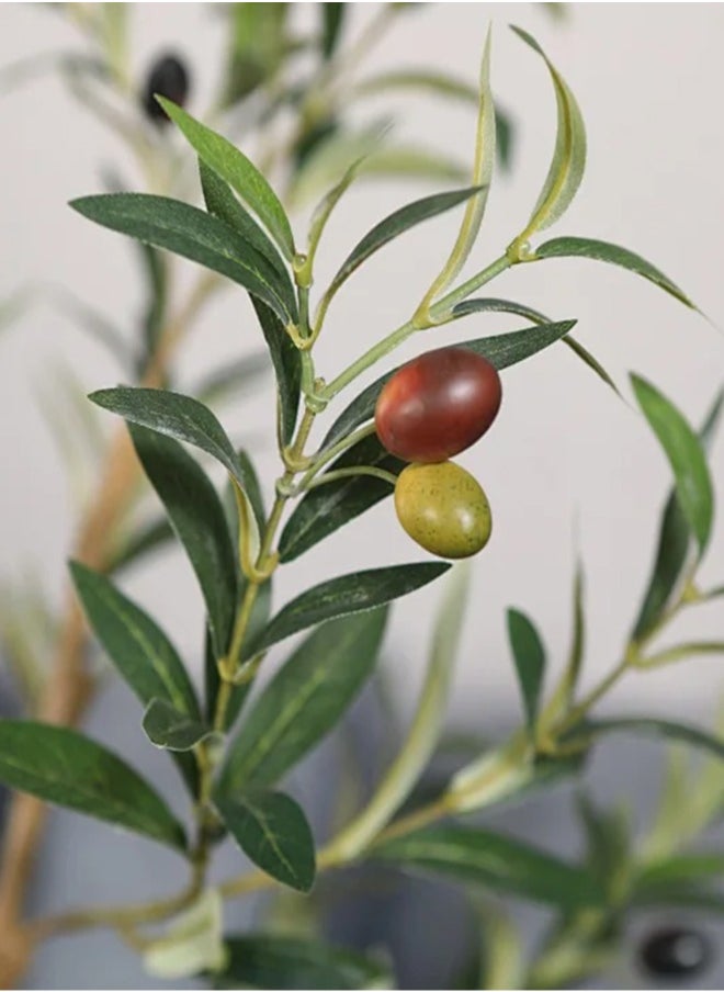 APEX 120 CM Artificial Olive Tree Tall Fake Potted Olive Silk Tree with Planter Large Faux Olive Branches and Fruits Artificial Tree for Modern Home Office Living Room Floor Decor Indoor  - Image 5