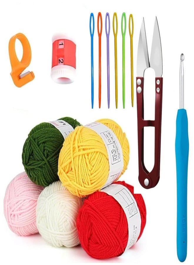 Tusmad Cotton Crochet Kit for Beginners with Crochet Thread, Hooks & DIY Tools | Learn to Crochet Set for Adults & Kids | Complete Crocheting Supplies with Colors Yarn Stitch Counter & Yarn Cutter Ring - Image 1