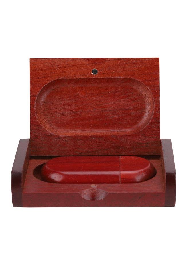 Thoraya Oval Rosewood Wooden USB 2.0 Flash Memory Drive Storage Stick With Box U Disk 8GB  - Image 1