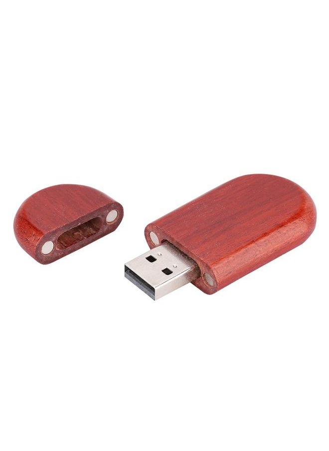 Thoraya Oval Rosewood Wooden USB 2.0 Flash Memory Drive Storage Stick With Box U Disk 8GB  - Image 3