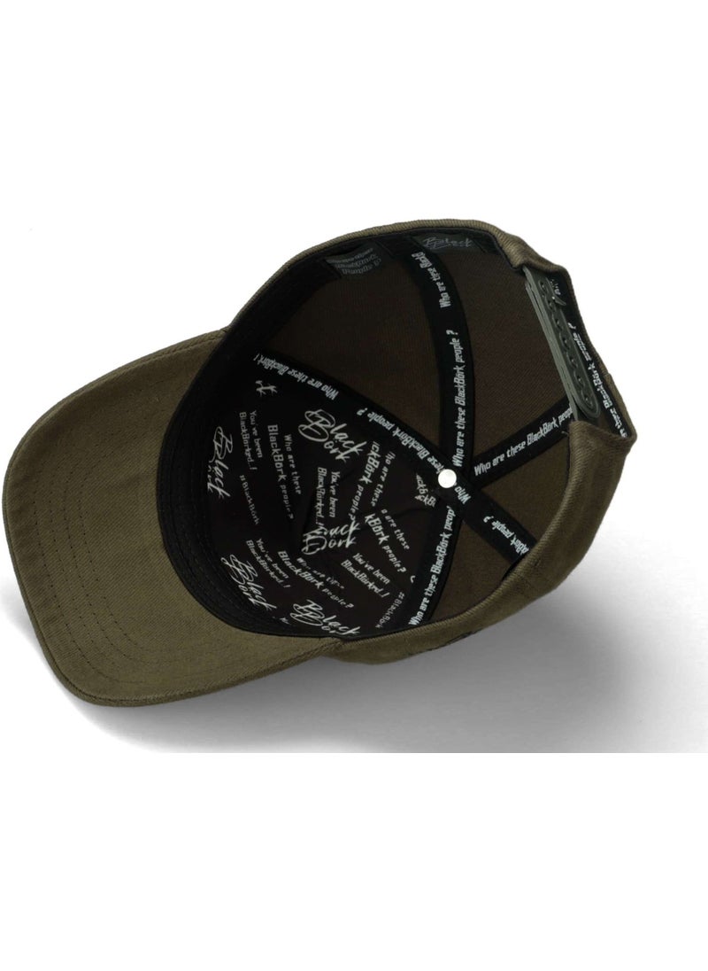Black Börk BlackBörk V1 Kids Baseball Bad Panda - Khaki Children's Hat (Cap) with 2 Code Logo  - Image 3