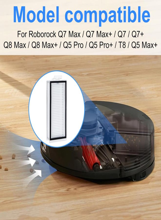 Washable and Reusable White HEPA Filter Compatible with Roborock Q5/Q7/Q8 Series and T8 Robot Vacuums 6PCS - Image 2