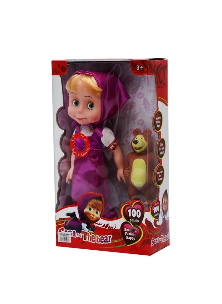 Rally Traditional Outfit Girl Doll with Small Teddy Bear – Interactive Playset for Kids to Imitate Cartoon Characters, Perfect Gift for Imagination and Role Play - Image 2