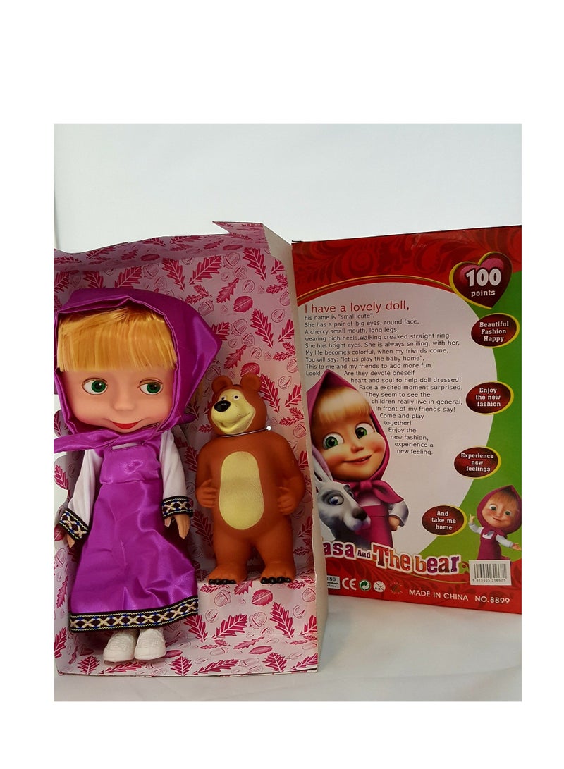 Rally Traditional Outfit Girl Doll with Small Teddy Bear – Interactive Playset for Kids to Imitate Cartoon Characters, Perfect Gift for Imagination and Role Play - Image 5