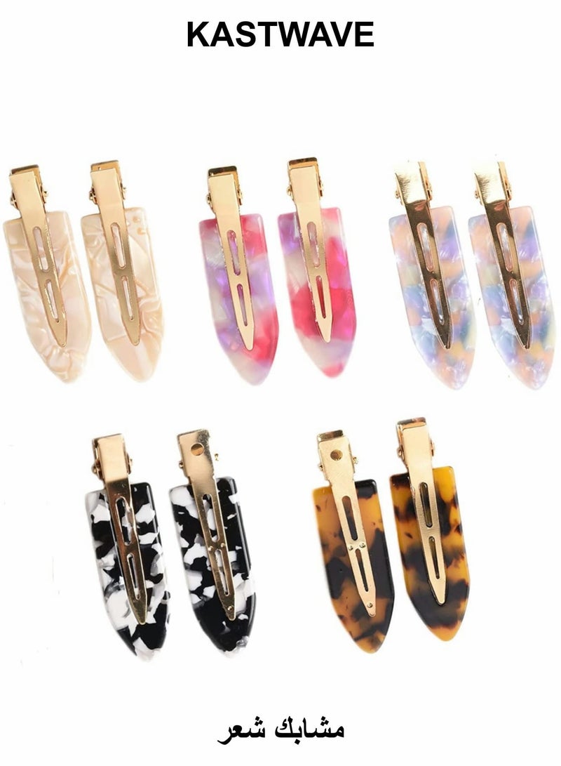 KASTWAVE Hair Clips, 10 Pcs No Bend Hair Clips Flat Clip 5 Style No Crease Hair Clip - Image 1