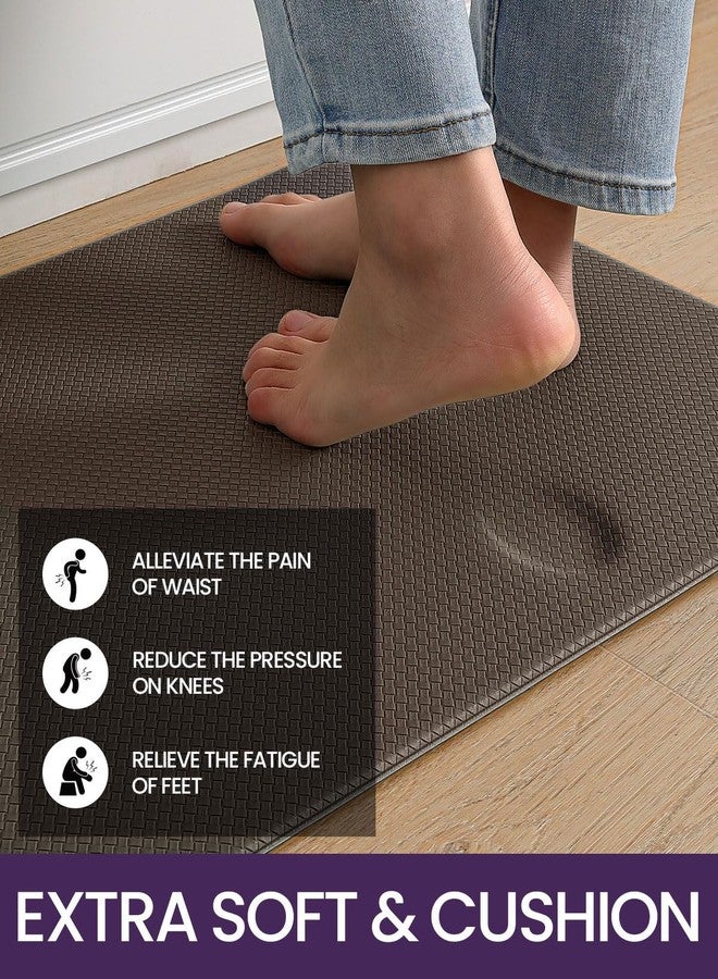 DEXI Kitchen Mats Cushioned Anti-Fatigue 58 x 150 cm, Large Long and Wide Standing Mat, Waterproof, Comfortable, Memory Foam Padded for Front of Sink and Laundry, Brown - Image 4