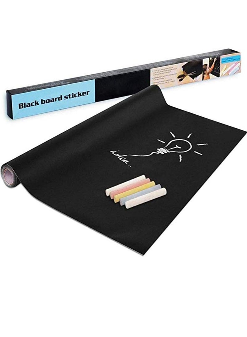 Generic Removable Chalkboard/Blackboard Wall Sticker 45x200cm Size With A Pack Of Chalks  - Image 1