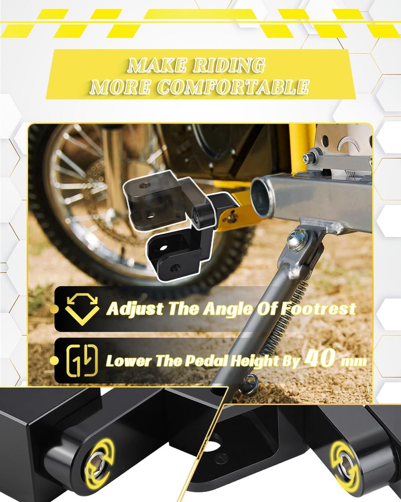 NACORE MX650 Foot Pegs Lowering Bracket, Aluminum Drop Rest Bracket for Razor MX650/500/350, SX500 Electric Dirt Bike, Black - Image 5