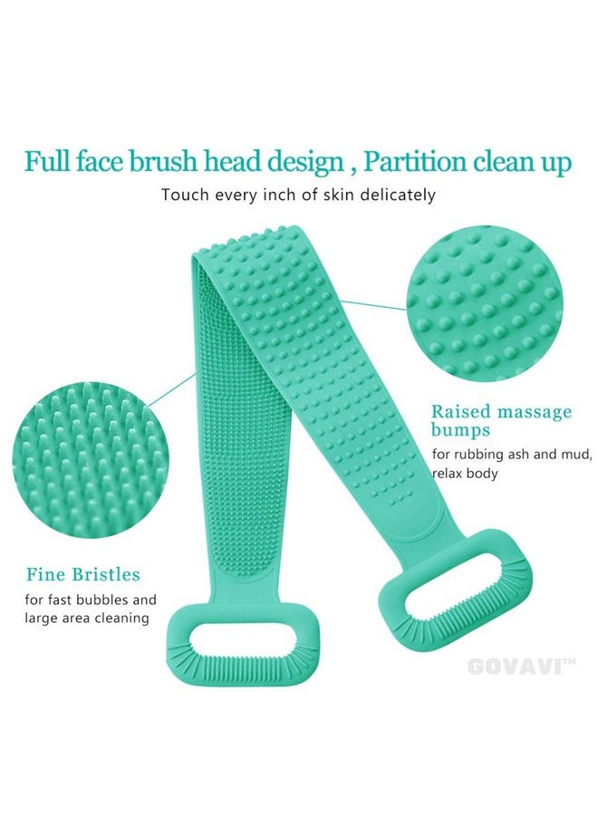 GOVAVI™ Silicone Bath Body Brush, Exfoliating Long Silicone Body Back Scrubber, Strong Rub Back Mud Silica Gel Bath Towel, Silicone Double-Sided Back Scrub-(Multicolor) - Image 3