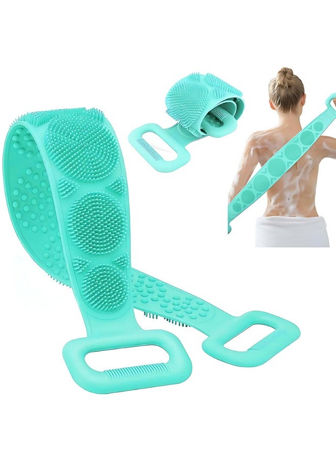GOVAVI™ Silicone Bath Body Brush, Exfoliating Long Silicone Body Back Scrubber, Strong Rub Back Mud Silica Gel Bath Towel, Silicone Double-Sided Back Scrub-(Multicolor) - Image 1
