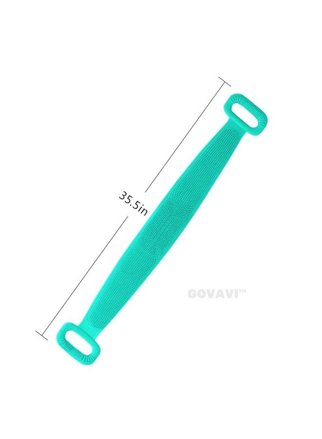 GOVAVI™ Silicone Bath Body Brush, Exfoliating Long Silicone Body Back Scrubber, Strong Rub Back Mud Silica Gel Bath Towel, Silicone Double-Sided Back Scrub-(Multicolor) - Image 2