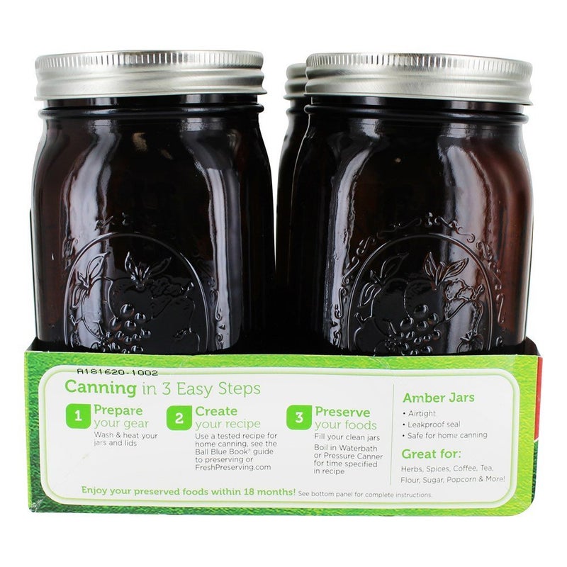 Ball Wide Mouth Canning Jars, Quart, Amber, 4 Count,1440069046 - Image 3