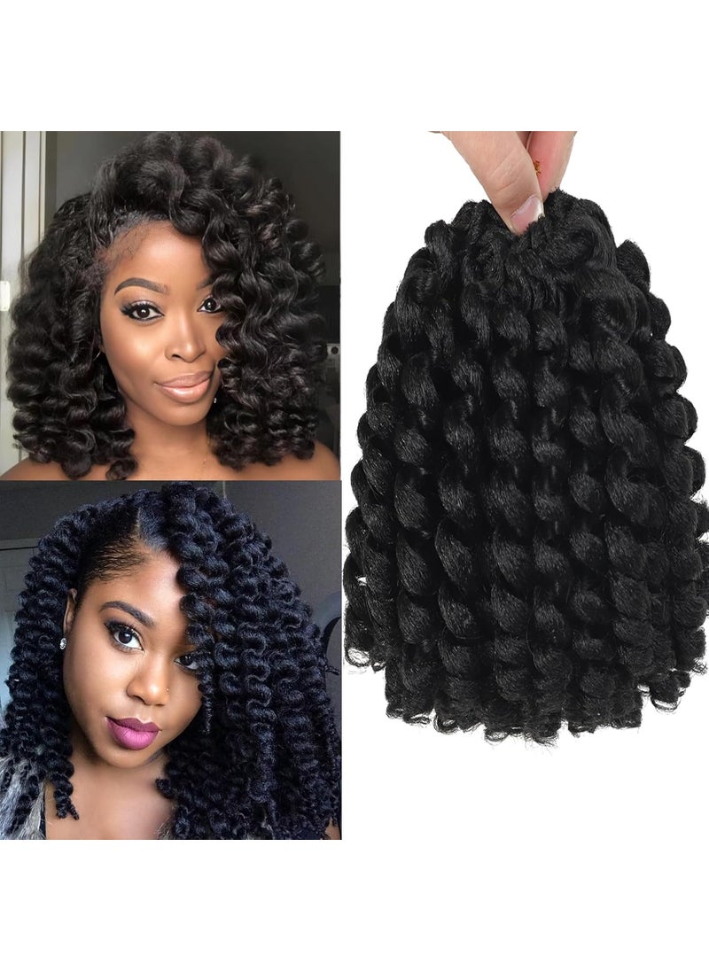 Flagship - Wand Curl Crochet Hair 12 Inch 5PCS Jamaican Bounce Crochet Hair for Black Women Natural Black Jumpy Wand Curls Crochet Hair Short Curly Crochet Hair Extensions1B - Image 1