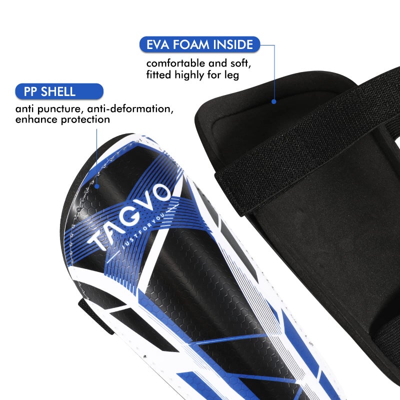 TAGVO Soccer Shin Guards for Kids Youth - Protective Soccer Equipment for Boys Girls - Adults Men Women Soccer Shin Guards - Soccer Shin Pads for Kids 3-16 Years Old Girls Boys, High Impact Resistant - Image 2