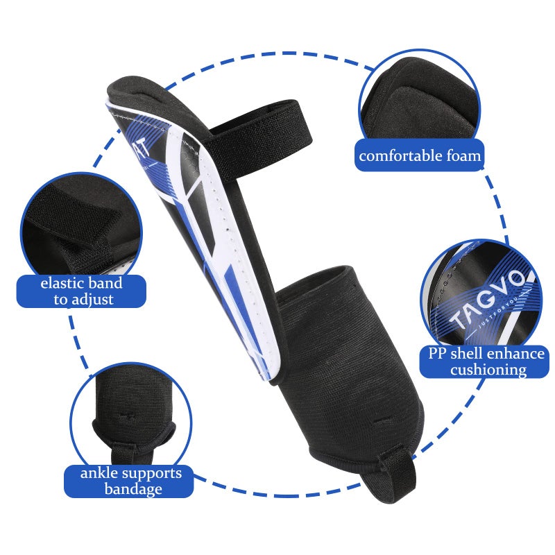 TAGVO Soccer Shin Guards for Kids Youth - Protective Soccer Equipment for Boys Girls - Adults Men Women Soccer Shin Guards - Soccer Shin Pads for Kids 3-16 Years Old Girls Boys, High Impact Resistant - Image 3