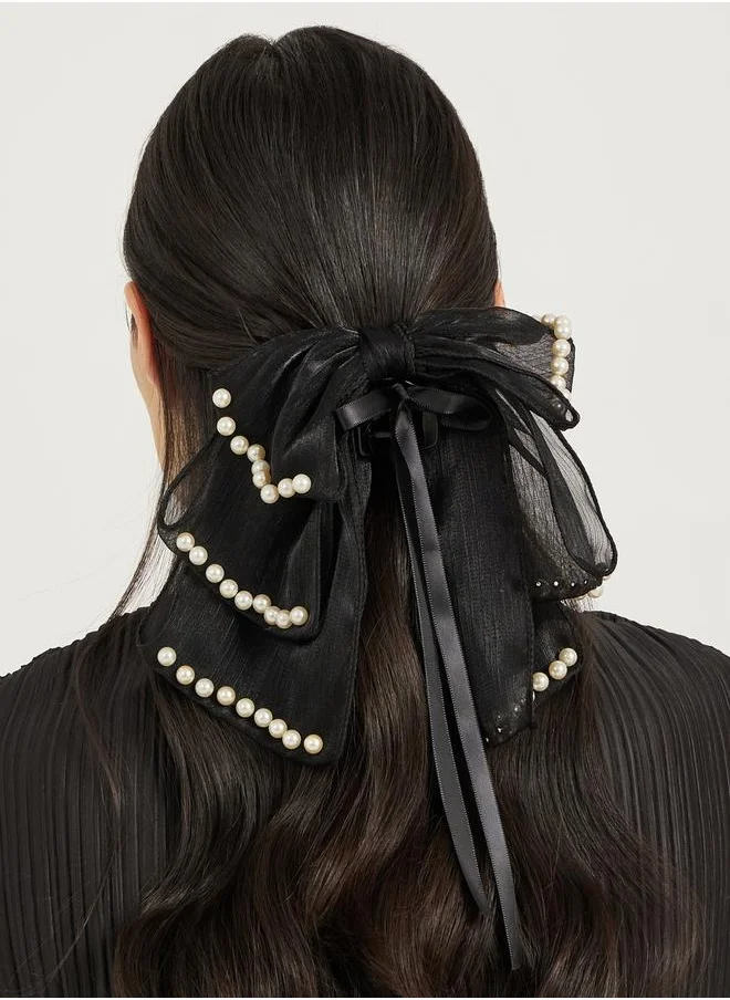 ستايلي Faux Pearl Embellished Claw Clip