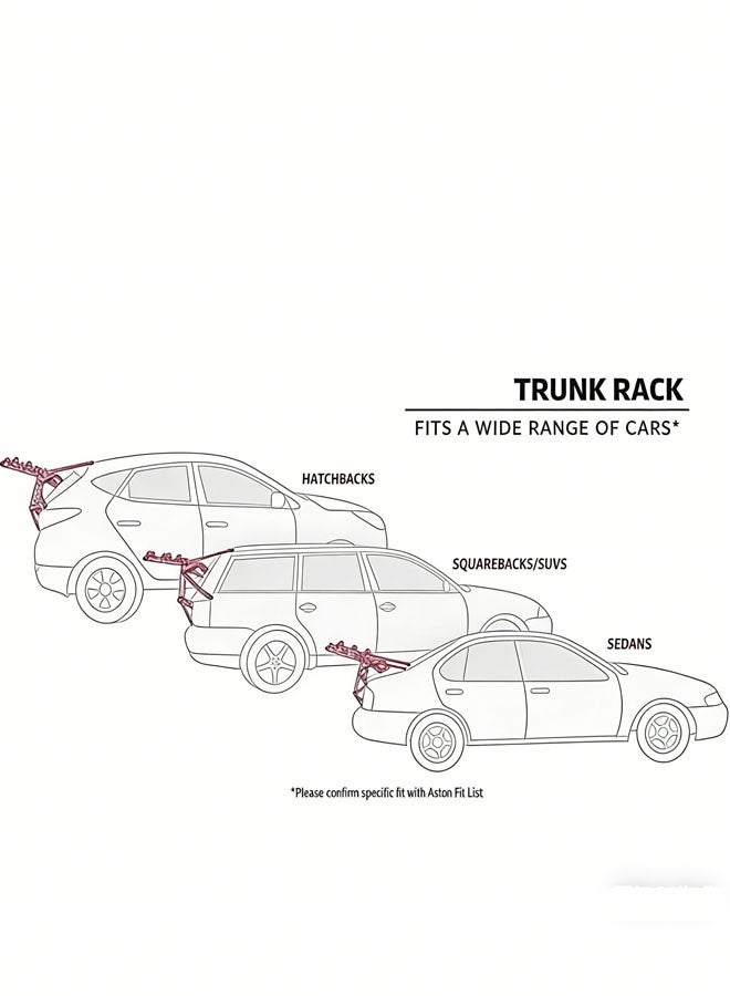 Bukela Trunk Mounted Bike Rack, Foldable Bicycle Rear Mount Carrier, Car 3 Bike Carrier Mount, Bicycle Carrier Rack, Rail Hitch Mount Rack for Cars Trunk - Image 4