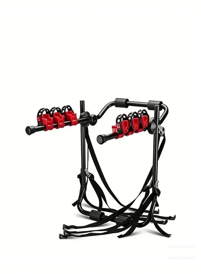 Bukela Trunk Mounted Bike Rack, Foldable Bicycle Rear Mount Carrier, Car 3 Bike Carrier Mount, Bicycle Carrier Rack, Rail Hitch Mount Rack for Cars Trunk - Image 5