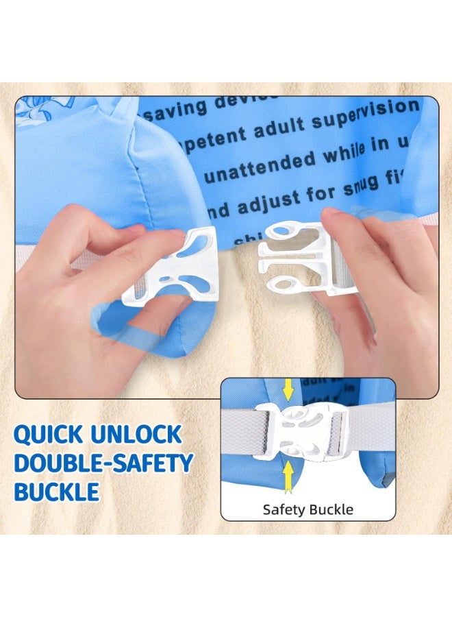 DMG TECH Kids Swim Vest Fit 22-66 Lbs, Baby Pool Float with Arm Wings, for 2-6 Years, Beach & Pool Water Safety Floaties (Blue) - Image 4