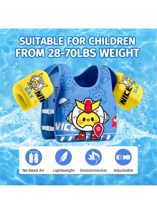 DMG TECH Kids Swim Vest Fit 22-66 Lbs, Baby Pool Float with Arm Wings, for 2-6 Years, Beach & Pool Water Safety Floaties (Blue) - Image 5