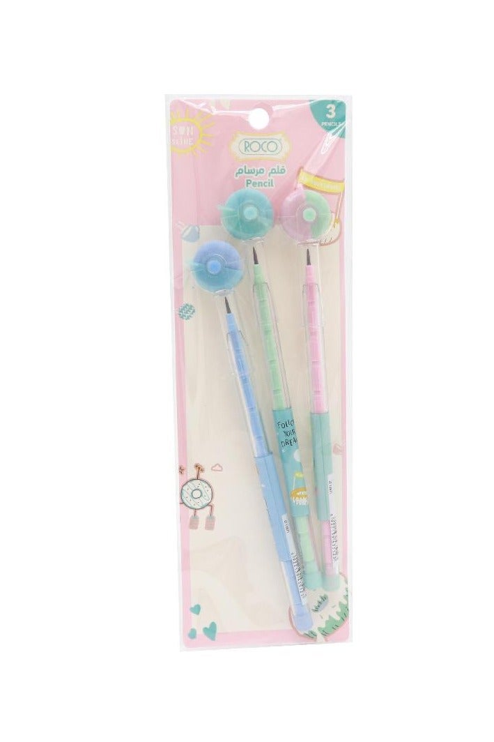 روكو قلم رصاص ميكانيكي مع ممحاة متوسط ٠٫٧ مم