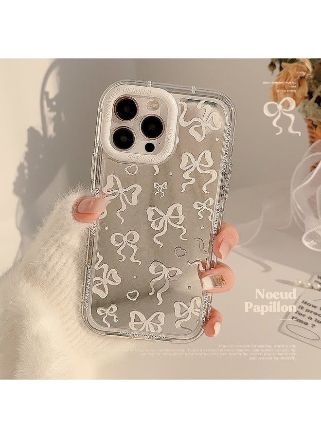 NIBEMINENT Mirror Bow Tie Protective TPU Case Cover For iPhone 15 Pro Max