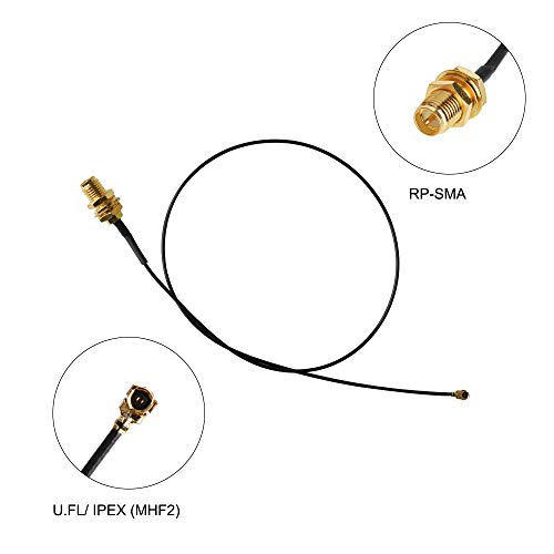 HIGHFINE 2 x 8dBi 2.4GHz 5GHz 5.8GHz Dual Band WiFi RP-SMA Male Antenna+2 x 35CM U.FL/IPEX to RP SMA Female Pigtail Cable for Mini PCIe Card Wireless Routers PC Repeater Desktop FPV UAV Drone PS4 Build - Image 3