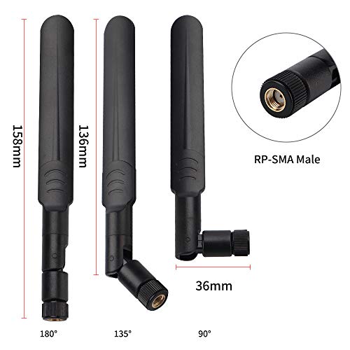 HIGHFINE 2 x 8dBi 2.4GHz 5GHz 5.8GHz Dual Band WiFi RP-SMA Male Antenna+2 x 35CM U.FL/IPEX to RP SMA Female Pigtail Cable for Mini PCIe Card Wireless Routers PC Repeater Desktop FPV UAV Drone PS4 Build - Image 5