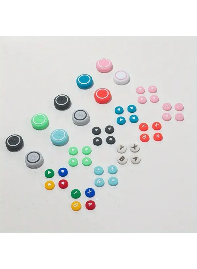 Black Purple Cross Keys D Pad ABXY Button Stickers for Nintendo Switch 2 Controller Thumb Stick Grip Cap Cover - Image 3