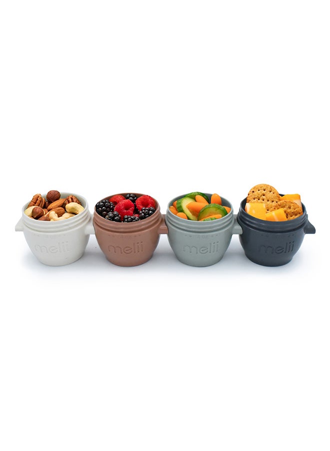 melii Snap & Go Baby Food Storage Containers for Kids with lids, Snack Containers, Freezer Safe, 4 oz - 4 Pack, Earth Tones - Image 2
