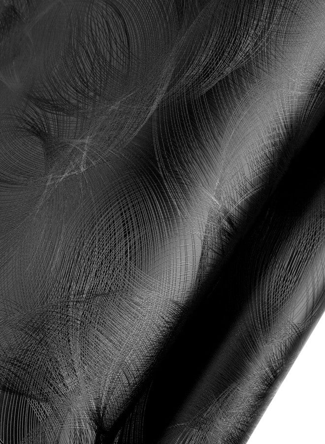 Decotalk Black Wallpaper Peel and Stick Embossed Wallpaper Textured 17.7"x200" Black Wallpaper for Bedroom Decor Black Contact Paper for Cabinets and Drawers Textured Contact Paper Peel and Stick - Image 1