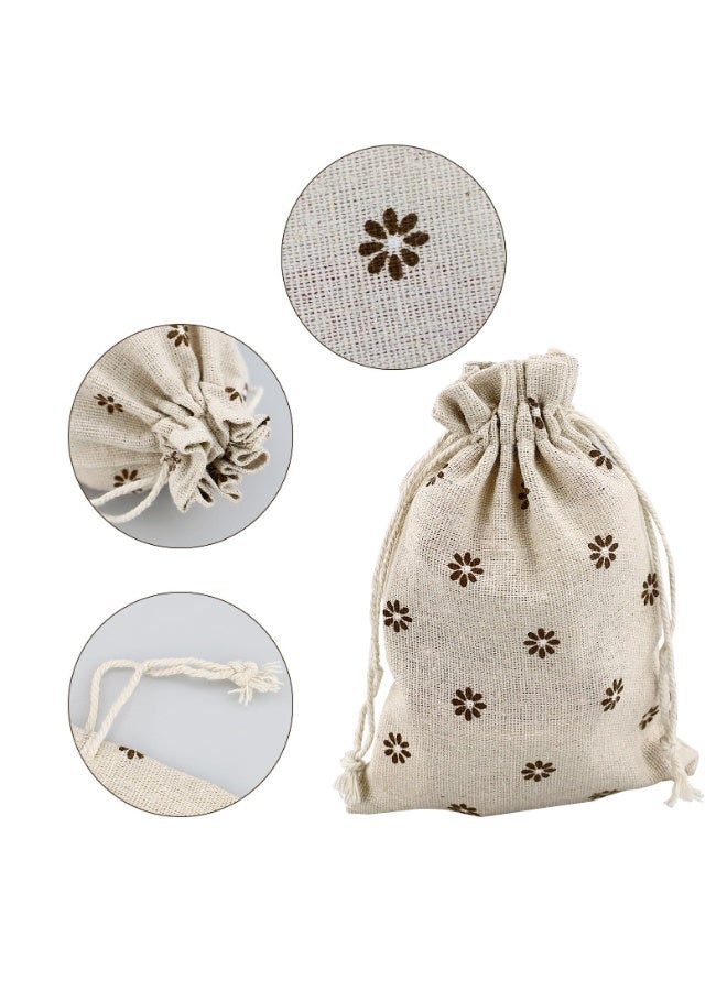 fantasize 20 Pack Cotton Drawstring Bags, Linen Bags, Reusable Fabric Small Drawstring Bag, Suitable for Wedding Party Birthday Gifts (13x18 cm) - Image 3