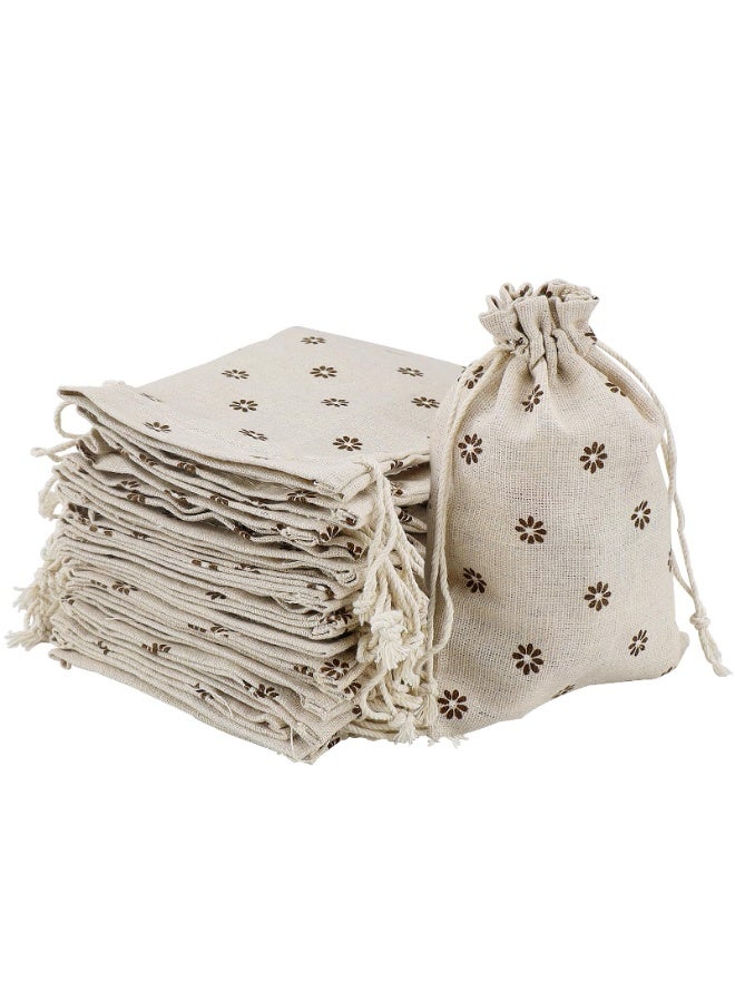 fantasize 20 Pack Cotton Drawstring Bags, Linen Bags, Reusable Fabric Small Drawstring Bag, Suitable for Wedding Party Birthday Gifts (13x18 cm) - Image 1