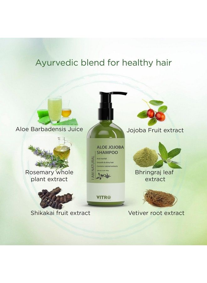 VITRO Aloe Jojoba Shampoo 250 Ml ; Pack ; For Smooth & Shiny Hair ; Antihairfall ; For All Hair Types ; Paraben Free - Image 3